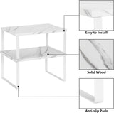 NEX Bamboo Kitchen Cabinet and Counter Shelf Organizer, Stackable &amp; Expandable, Set of 4, White and Natural - Homesidy.com