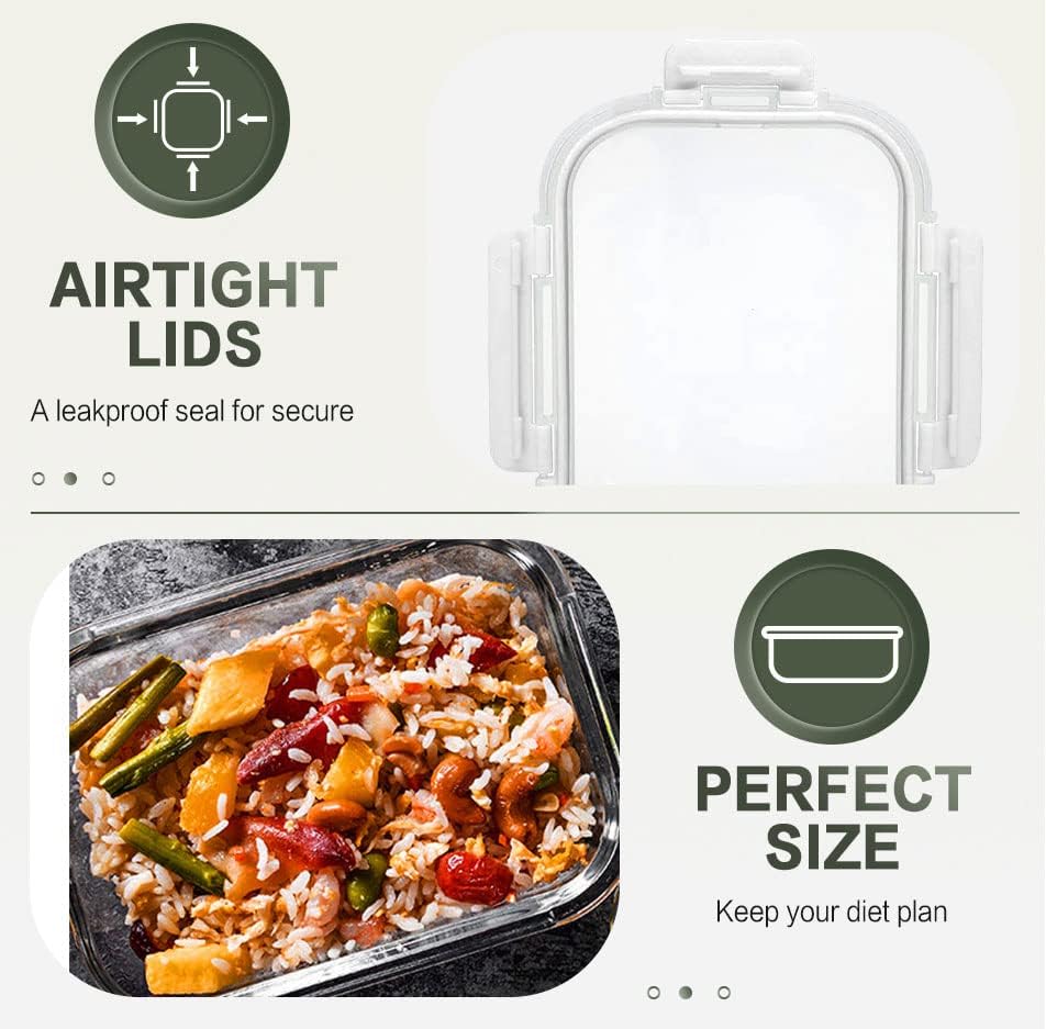 KOMUEE 10 Packs 30 oz Glass Meal Prep Containers,Glass Food Storage Containers with Lids,Airtight Lunch Bento Boxes,Microwave,Freezer and Dishwasher,Gray - Homesidy.com