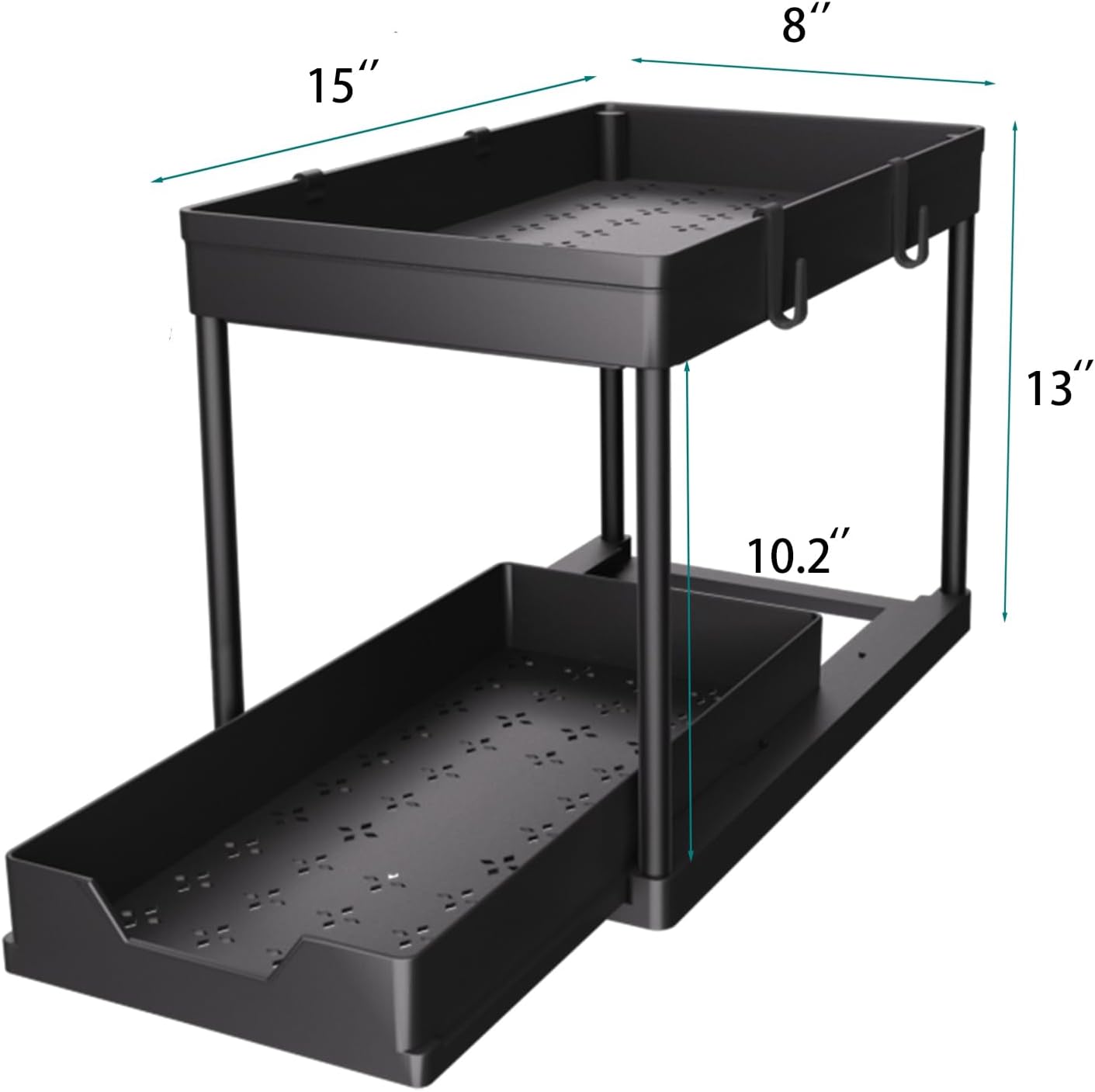 DEKAVA Under Sink Organizer 2 Pack, Bathroom Cabinet Organizer, 2 Tier Sliding Cabinet Basket Organizer Drawer, Multi - Purpose Bath Collection Baskets for Bathroom (Black) - Homesidy.com