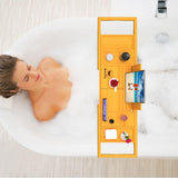 Premium Bamboo Bathtub Tray Caddy - Bath Tub Tray Table for Bathtub - Bath Caddy Tray for Bathtub, Expandable Size, Fits Most Bath Tubs - Homesidy.com