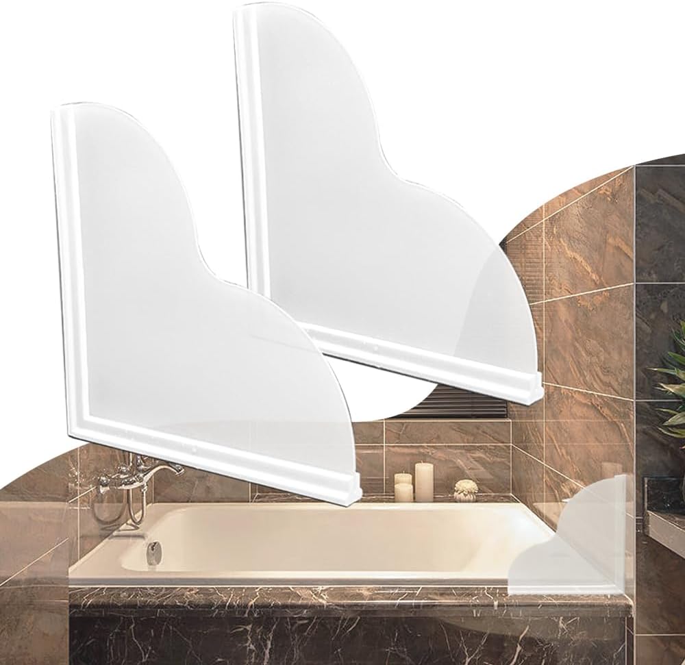 Spidfee Shower Splash Guard Kit, Large Splash Guards for Bathtub Waterproof Self - Adhesive Shower Corner Guards to Keep Water in Shower or Bath, Pack of 2 (9.25 x 9.25 inches) - Homesidy.com