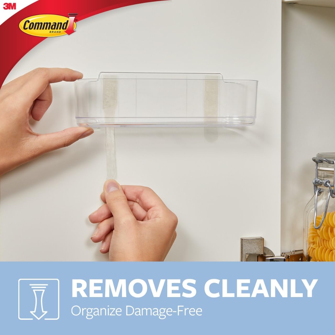 Command Large Caddy, Holds up to 4 lb, 8.6&34; x 3.1&34; x 3&34;, 1 Caddy with 4 Command Strips, Damage Free Organization Wall Mount to Cabinet, Kitchen, Pantry, Closet, or Under Sink - Homesidy.com