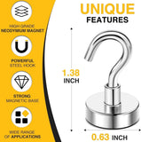 DIYMAG Magnetic Hooks, 30lbs Magnet Hook 2025 Cruise Cabin Ship Essentials Heavy Duty Strong Magnets Refrigerator Fridge Hanging for Classroom Beach Vacation Kitchen Grills Home 20 Pack (Silver) - Homesidy.com
