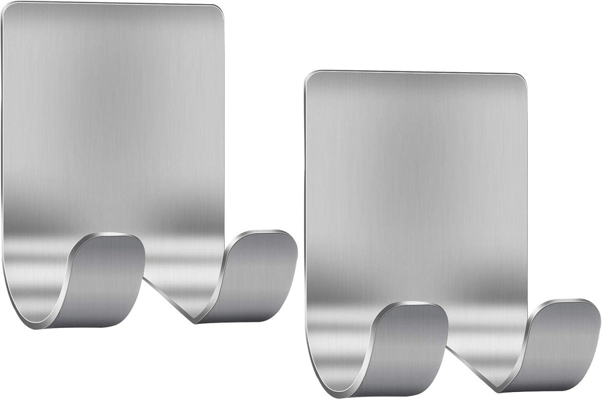 Razor Holder Shaver Hook Hanger Stand(2 Pack)Self Adhesive Stainless Steel Heavy Duty Utility Storage Hook,Shower Hook for Razor,Bathroom Kitchen Organizer for Plug Robe Towel Loofah Bathrobe Coat - Homesidy.com