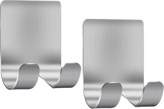 Razor Holder Shaver Hook Hanger Stand(2 Pack)Self Adhesive Stainless Steel Heavy Duty Utility Storage Hook,Shower Hook for Razor,Bathroom Kitchen Organizer for Plug Robe Towel Loofah Bathrobe Coat - Homesidy.com