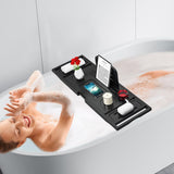 Bathtub Tray Caddy - Bath Tray - Bath Tub Tray Caddy - Bamboo Bath Table Tray for Tub - Expandable Size, Fits Most Tubs - Homesidy.com