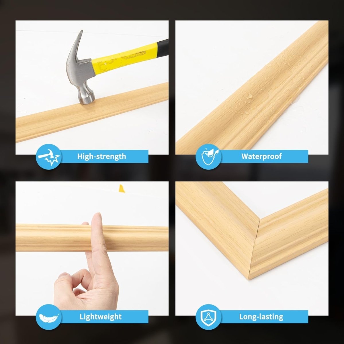 Art3d Pre - Cut Wall Molding Set of 6 pcs, Ready - to - Assemble Wainscoting Panels for Interior Wall Décor Living Room Bedroom Accent Wall - Installed with Glue, 3 Top 3 Bottom - Homesidy.com