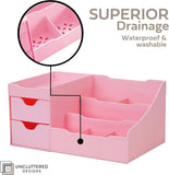 Uncluttered Designs Large Black Vanity Organizer - Countertop Mens Organizer With Drawers for Cologne, Deodorant, Beard, Shaving Lotion, Perfume &amp; Skincare - Perfect for Bathroom &amp; Bedroom Storage - Homesidy.com