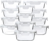 M MCIRCO 24 - Piece Glass Food Storage Containers with Upgraded Snap Locking Lids,Glass Meal Prep Containers Set - Airtight Lunch Containers, Microwave, Oven, Freezer and Dishwasher - Homesidy.com
