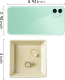 Mecaikru Ceramic Trinket Dish, Ring Tray, Decorative Jewelry Dish for Earrings Necklaces Watch Keys, for Women, White Green - Homesidy.com