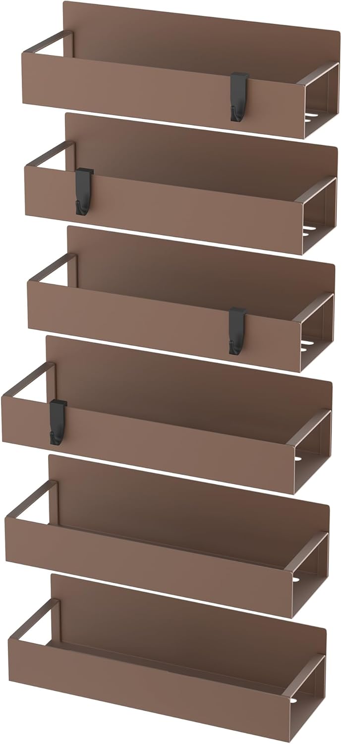HuggieGems Metal 4 Pack Magnetic Spice Storage Rack Organizer for Refrigerator and Oven, Black Fridge Organizers and Storage - Homesidy.com