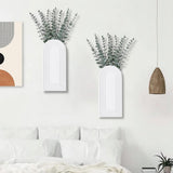 Dnnnii 2 Pack Wooden Wall Vase Set - Brown Finish Modern Farmhouse &amp; Boho Wall Decor for Entryway, Hallway, Bathroom, Living Room, Dining Room, Narrow Spaces - Homesidy.com