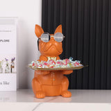 French Bulldog Gifts Statue Tray Organizer for Keys, Candy, Jewelry, Earrings, Entrance Piggy Bank - Modern Decor Resin French Bulldog Decor Entryway Table, Coffee Table, Office Desk, Home Decor - Homesidy.com