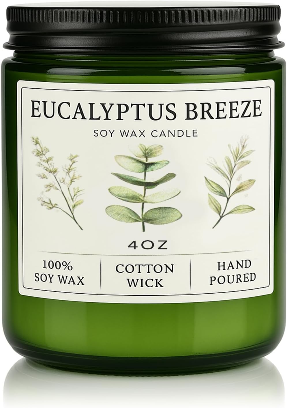 Eucalyptus &amp; Mint Candles for Home Scented, 20 Hours Burn Soy Candle Gift for Women Stress Relief, Meditation, Yoga, Relaxing, Natural Soy Wax for Men and Women, 4oz - Homesidy.com