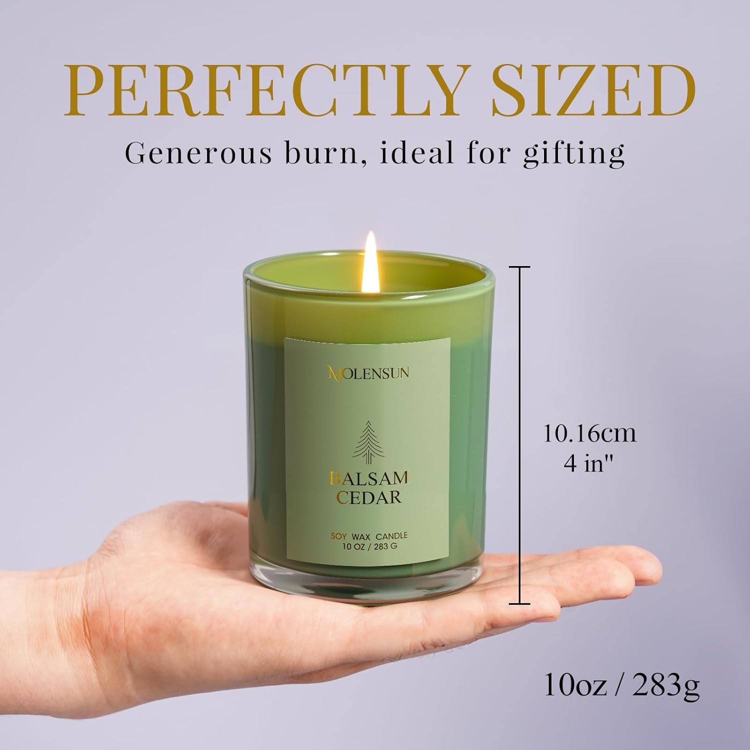 Balsam Cedar Candle, 10oz Soy Scented Candle for Home, Christmas Birthday &amp; Holiday Gifts for Women &amp; Men, Long Lasting 50 Hour Clean Non - Toxic Burn, Elegant Winter &amp; Christmas Festive Home Decor - Homesidy.com