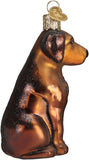 Old World Christmas Black Labrador Dog Collection Glass Blown Ornaments for Christmas Tree 3.75 x 1.5 - Homesidy.com