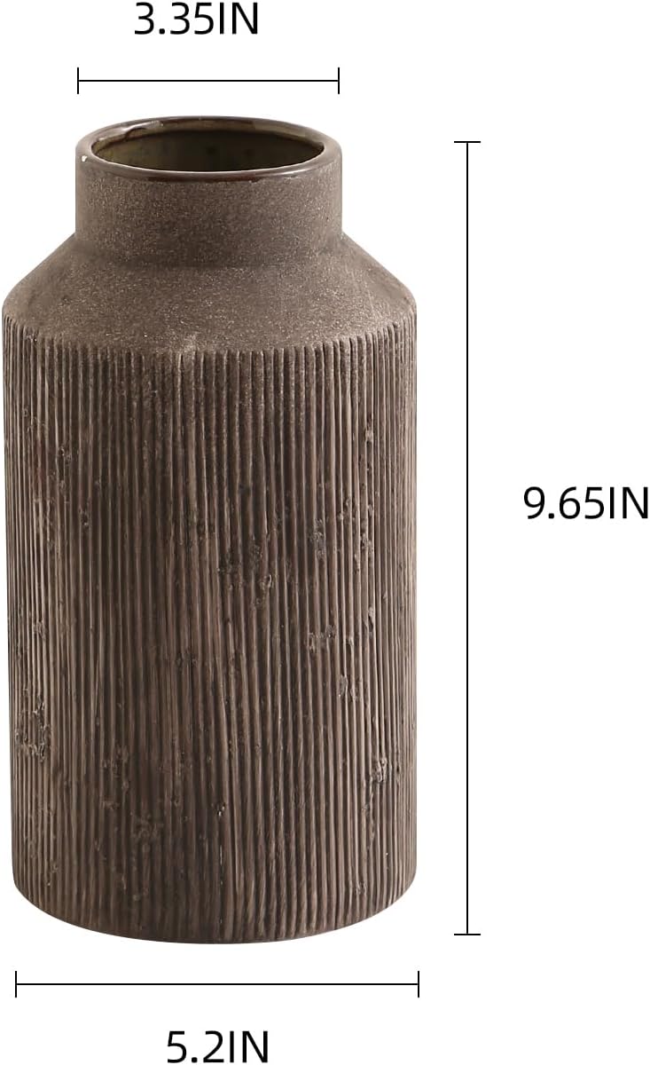Rustic Vases for Home Decor. Ceramic Vase for Dining Table Decor. Terracotta Decorative Vase 6.1IN. ZSHLXM - Homesidy.com