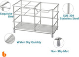 Urbanstrive 304 Stainless Steel Bathroom Toothbrush Holder Toothpaste Holder Stand Bathroom Accessories Organizer (Black, Small) - Homesidy.com