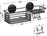 LEVERLOC Shower Caddy Suction Cup, 2 Pack Shower Shelves for Inside Shower with Hooks &amp; Soap Holder, NO - Drilling Bathroom Shower Organizer, Rustproof Meatl Shower Holder Storage, Black - Homesidy.com
