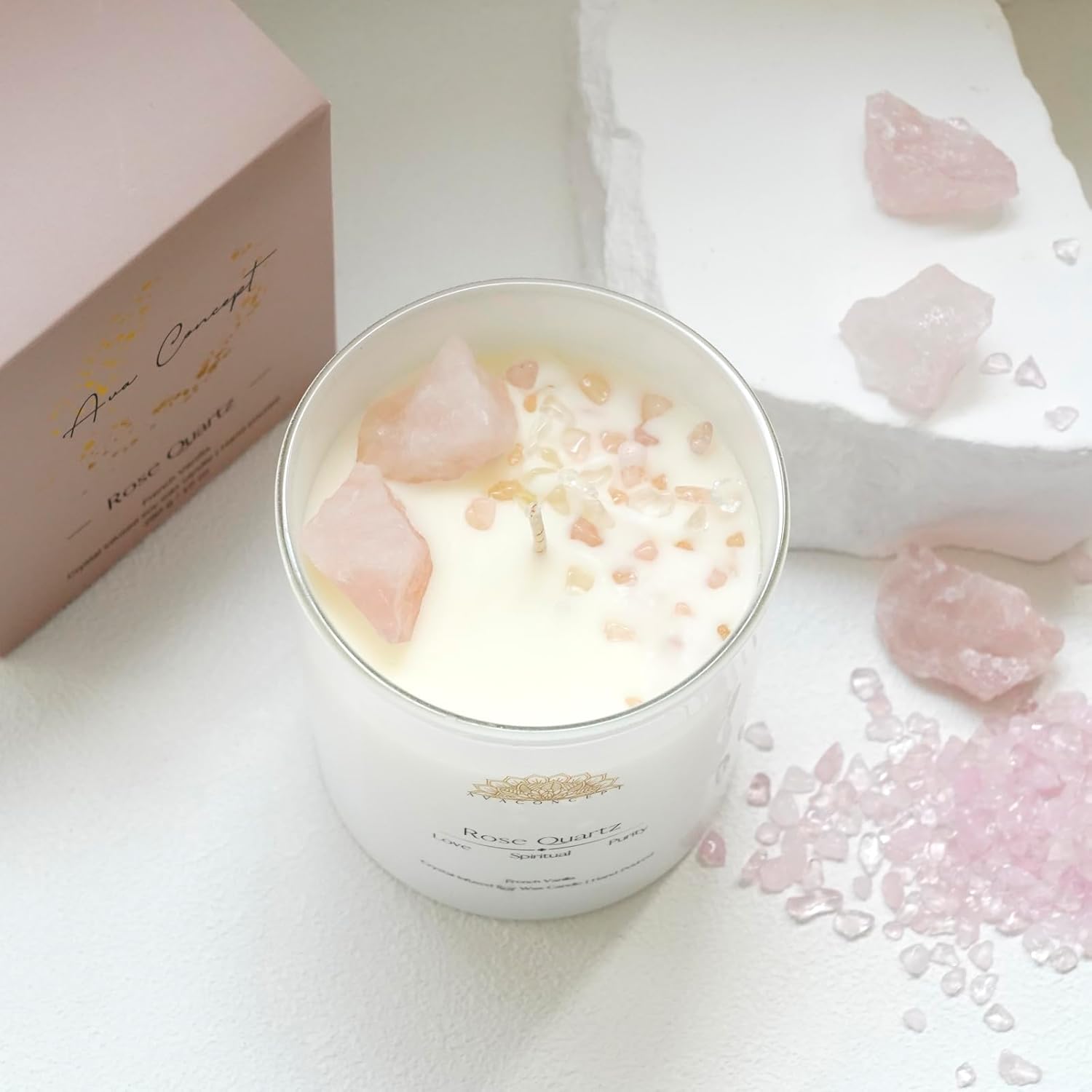 ava concept - Soy Candles with Crystals - Aromatherapy Scented Candle for Women - Lavender Vanilla Gift Set - Small Wax Melts - 3 Pack 3.5oz - Homesidy.com