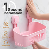 LEVERLOC Shower Caddy Suction Cup, Shower Organizer Removable Bathroom Shelf, Storage Suction Powerful Max Hold 22lbs Bathroom Caddy Waterproof Holder, White - Homesidy.com