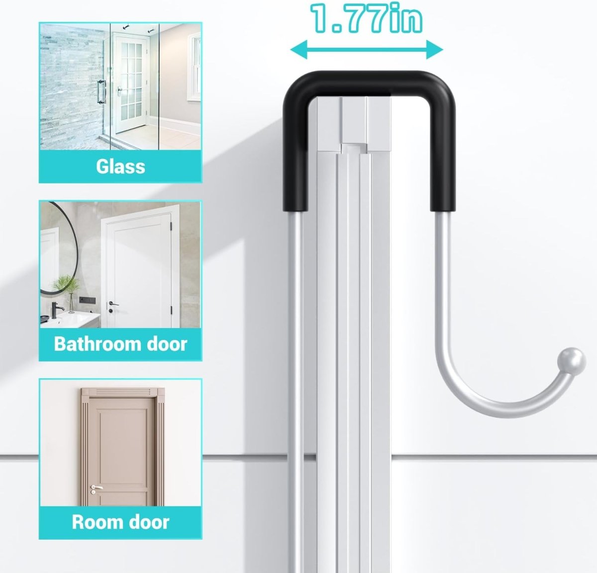 Aitatty Over the Door Shower Caddy Hanging: Black Rustproof Shower Organizer over the Door - No Drilling Bathroom Rack for Inside - Homesidy.com