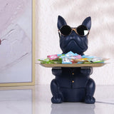 French Bulldog Gifts Statue Tray Organizer for Keys, Candy, Jewelry, Earrings, Entrance Piggy Bank - Modern Decor Resin French Bulldog Decor Entryway Table, Coffee Table, Office Desk, Home Decor - Homesidy.com