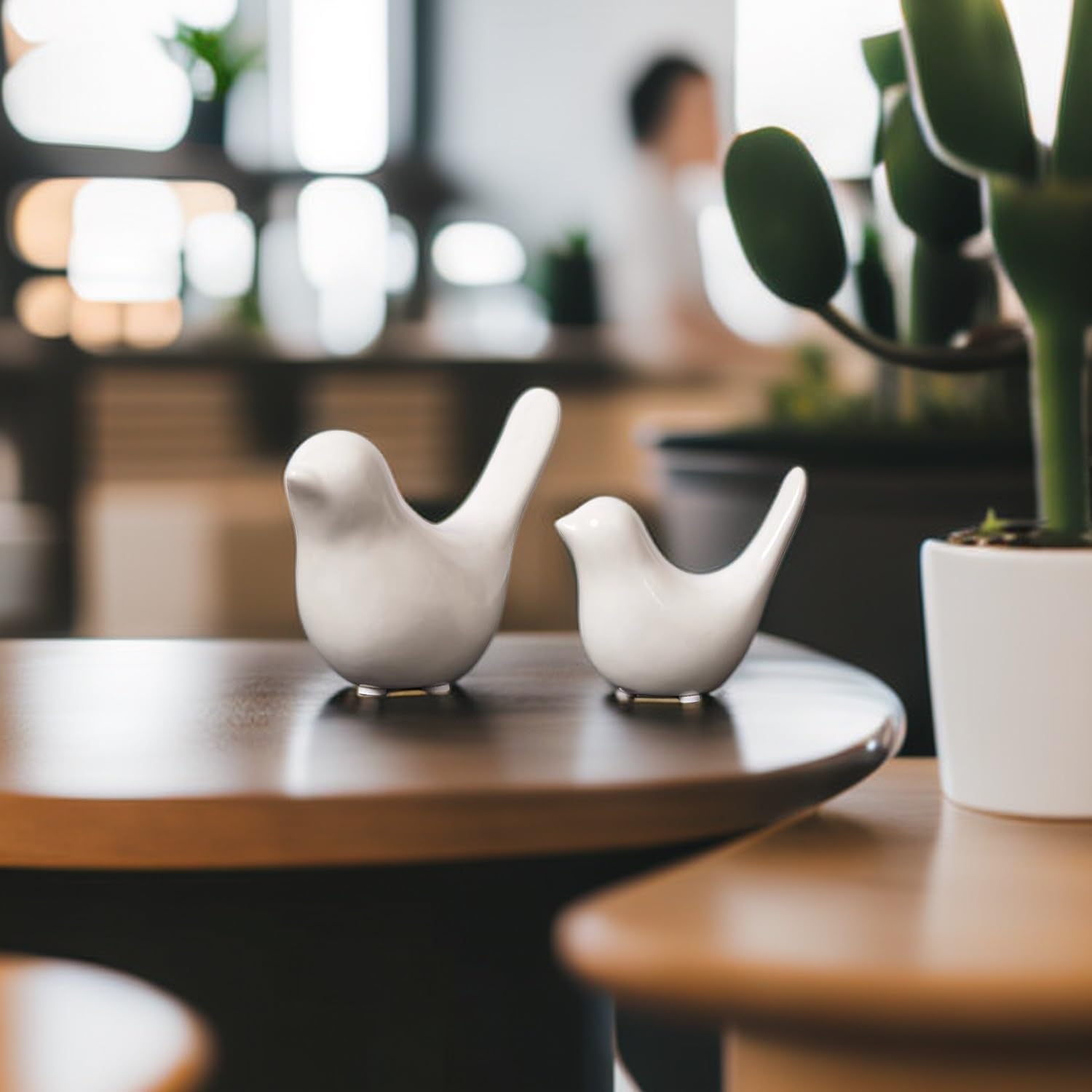 GJFASGF Small Animal Statues, White Bird Figurines Home Decor, Modern Home Decorative, Ceramic Decor for Office Desktop, Bookshelf, Bedroom, Living Room, Cabinets (White 2 Pcs) - Homesidy.com