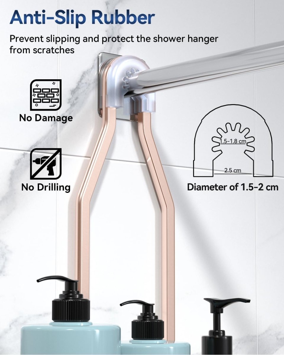 YASONIC Shower Caddy Hanging - Never Rust Shower Organizer - Aluminum Over The Head Caddy with 10 Hooks for Razor/Sponge - Rack with Soap Basket - Silver - Homesidy.com