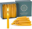 20 Minute Pure Beeswax Candles, Drip - Free Meditation Candles, Mini Taper Candles, Set of 50 Without Brass Candle Holders - Homesidy.com