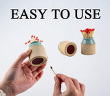 dgudgu Match Cloche Decorative Matches Jar with Match Striker Set of 2 Mini Pottery Match Holder with Striker - Homesidy.com