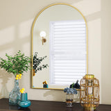 VooBang Arched Wall Mirror, 30 x 38 inch Arch Bathroom Mirror, Wall Mounted Vanity Mirror with Arch Metal Frame, Modern Bathroom Vanity Mirror for Bedroom, Living Room, Hanging or Leaning, Black - Homesidy.com