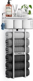 Aetyord Towel Racks for Bathroom 31inch Wall Mounted Towel Rack,Floating Shelf with Wood Plank,Towel Storage for Bathroom can Holds 6 Large Rolled Towels,All Black - Homesidy.com