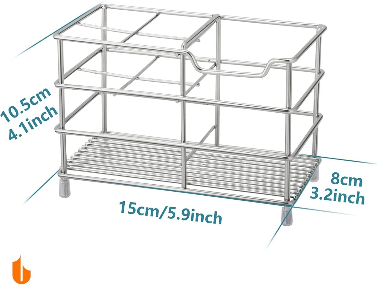 Urbanstrive 304 Stainless Steel Bathroom Toothbrush Holder Toothpaste Holder Stand Bathroom Accessories Organizer (Black, Small) - Homesidy.com