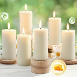 Natural Beeswax Pillar Candles,100% Pure Beeswax Candles - 258 Hours Long Burning,Off - White Unscented Bees Wax Candles for Home,Prayer,Dripless Smokeless Organic Pillar Candles Bulk - 2x4in - 6 Pack - Homesidy.com