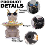 French Bulldog Gifts Statue Tray Organizer for Keys, Candy, Jewelry, Earrings, Entrance Piggy Bank - Modern Decor Resin French Bulldog Decor Entryway Table, Coffee Table, Office Desk, Home Decor - Homesidy.com