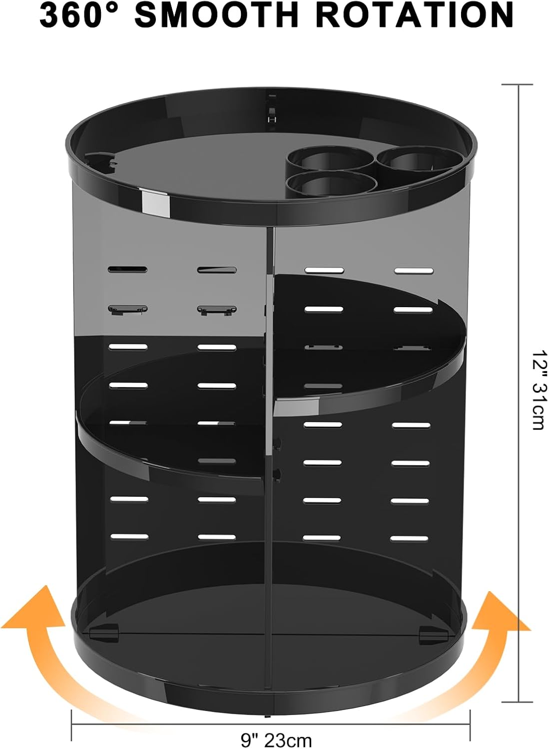 Rotating Makeup Organizer, DIY 8 Adjustable Layers Spinning Skincare Organizer, Cosmetic Display Case with Brush Holder Perfume Tray, Multi - Function Storage Carousel for Vanity Bathroom Countertop - Homesidy.com