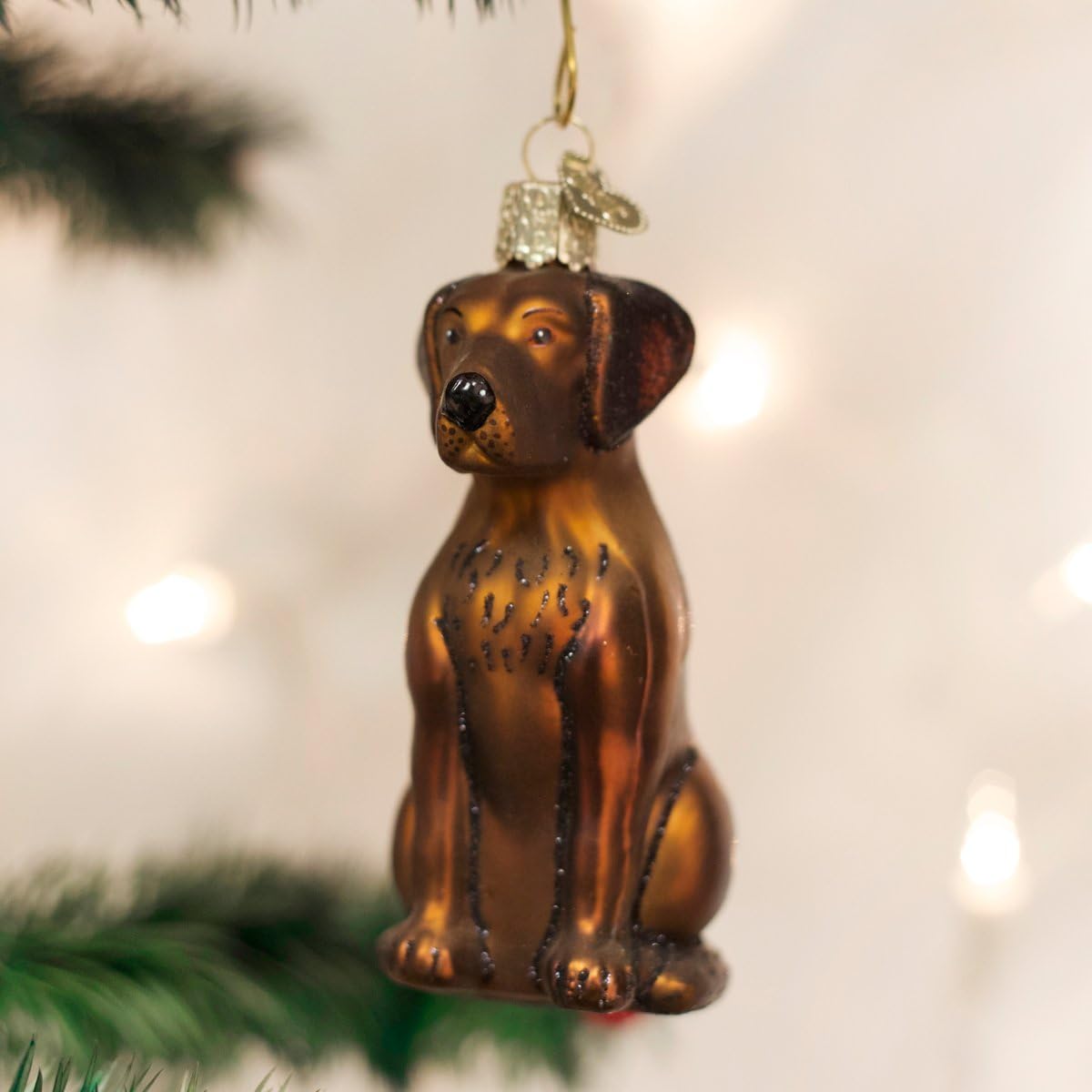 Old World Christmas Black Labrador Dog Collection Glass Blown Ornaments for Christmas Tree 3.75 x 1.5 - Homesidy.com