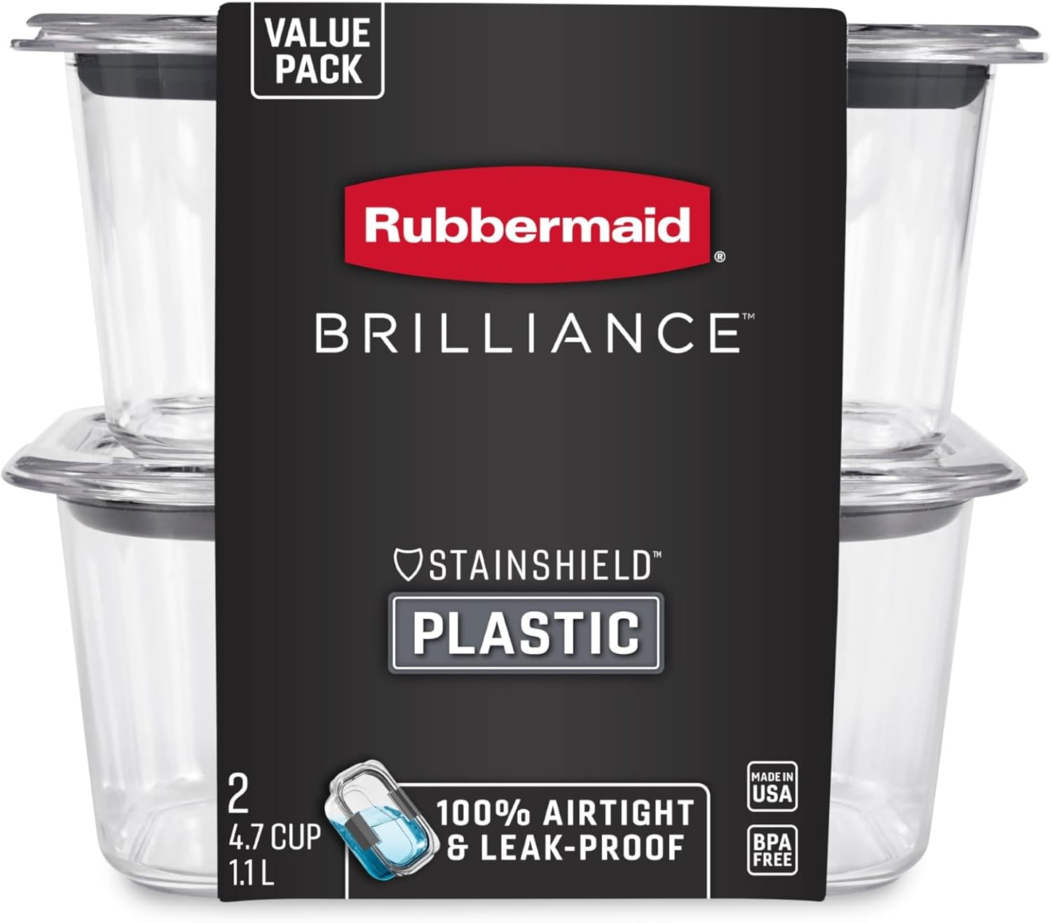Rubbermaid Brilliance BPA - Free Airtight Food Storage Containers, 24 - Piece Set, Easy for Meal Prep, Lunch &amp; Leftovers - Homesidy.com