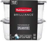 Rubbermaid Brilliance BPA - Free Airtight Food Storage Containers, 24 - Piece Set, Easy for Meal Prep, Lunch &amp; Leftovers - Homesidy.com