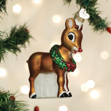 Old World Christmas Rudolph and Clarice Glass Blown Ornament for Christmas Tree, Handcrafted Holiday Decoration, Rudolph Collection - Homesidy.com