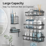 Liuoud 5 Pack Shower Caddy Organizer Rack Shelf for Inside Shower, Adhesive Bathroom Wall Storage Basket Rustproof Stainless Steel Shampoo Holder, Girly Bathroom Accessory Decor Set, Pink - Homesidy.com