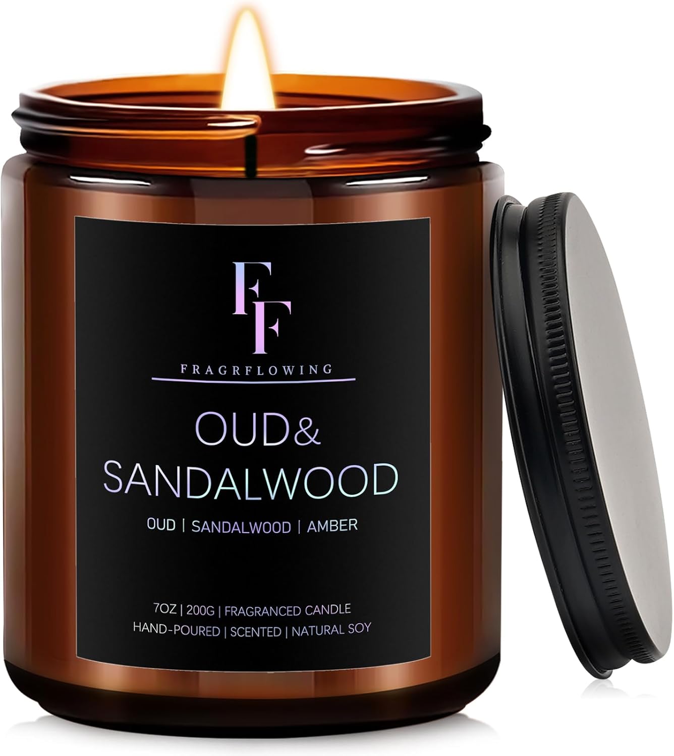Eucalyptus &amp; Sage Scented Candles,Candles for Home Scented Aromatherapy Candles,Soy Wax Candle Gift for Women Men Amber Jar Candle, 7oz - Homesidy.com