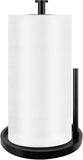 Paper Towel Holder Countertop, Standing Paper Roll Holder with Anti Slip Weighted Base, Stainless Steel Freestanding Paper Towel Holder for Kitchen, Black - Homesidy.com