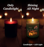 Merry Christmas Candles with Warmer LED, Christmas Decor Gifts Winter Candle with Pine Wood Spice Scents, Cypress Candle Over 40 Hours Burn Time, Home Decorations Indoor, 100% Soy Wax,White - Homesidy.com