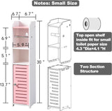 AOJEZOR Toilet Paper Holder Stand: No Drill PVC Small Bathroom Cabinet for Apartment Dwellers - Rental Deposit Protection - Small Space Storage Saving - Homesidy.com