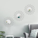 3 Pack Metal Mirrors for Wall Sunburst Wall Mirrors Home Décor Decorative Hanging Wall Art for Living Room Bedroom Entryway (Gold, Flower Sunburst) - Homesidy.com
