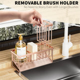 Cisily Kitchen Sink Caddy Organzier with High Brush Holder, Sponge Holder for Sink, 304 Rustproof Stainless, Kitchen Countertop Soap Dispenser Organizer, Kitchen Decor and Accessories - Homesidy.com