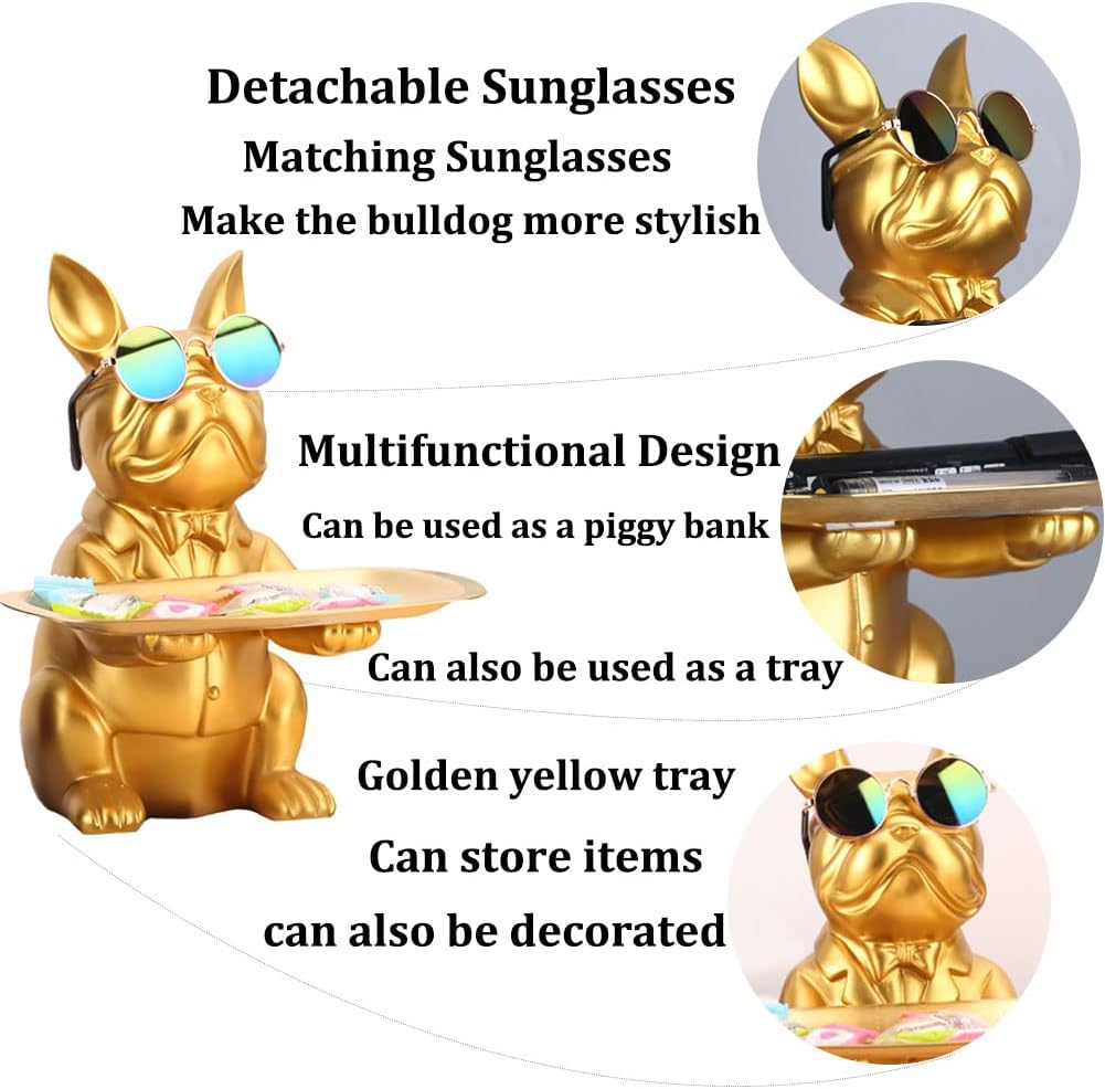French Bulldog Gifts Statue Tray Organizer for Keys, Candy, Jewelry, Earrings, Entrance Piggy Bank - Modern Decor Resin French Bulldog Decor Entryway Table, Coffee Table, Office Desk, Home Decor - Homesidy.com
