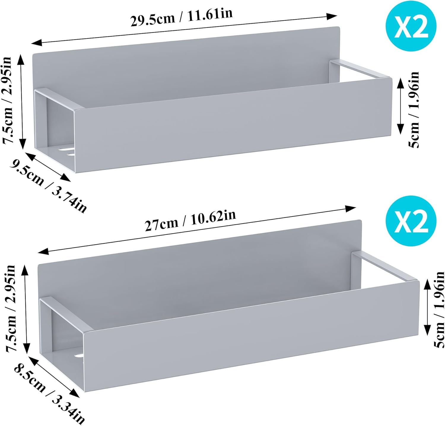HuggieGems Metal 4 Pack Magnetic Spice Storage Rack Organizer for Refrigerator and Oven, Black Fridge Organizers and Storage - Homesidy.com